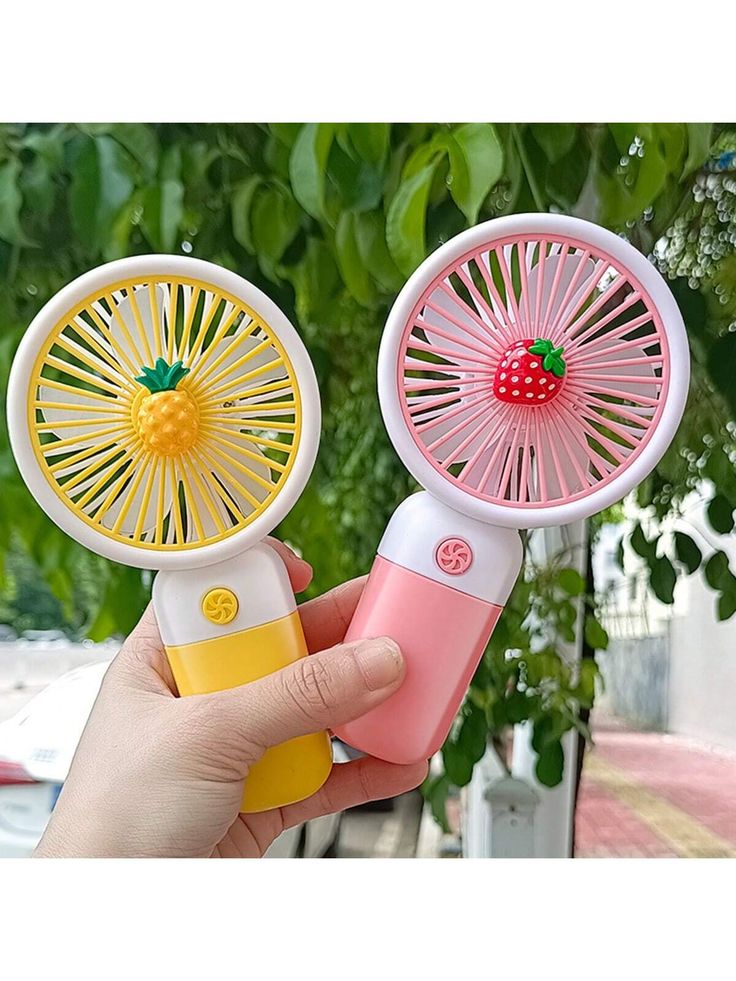pack of 2 Mini Handheld USB Rechargeable Silent Portable Desk Fan With Phone Holder, Summer